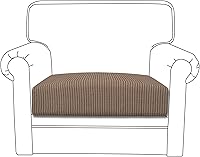 Vista 509 de Easy-Going Fundas Elásticas de 3 Piezas para Cojines de Sofá para Sofá Seccional Izquierdo/Derecho en Forma de L Chaise Lounge Funda de Asiento