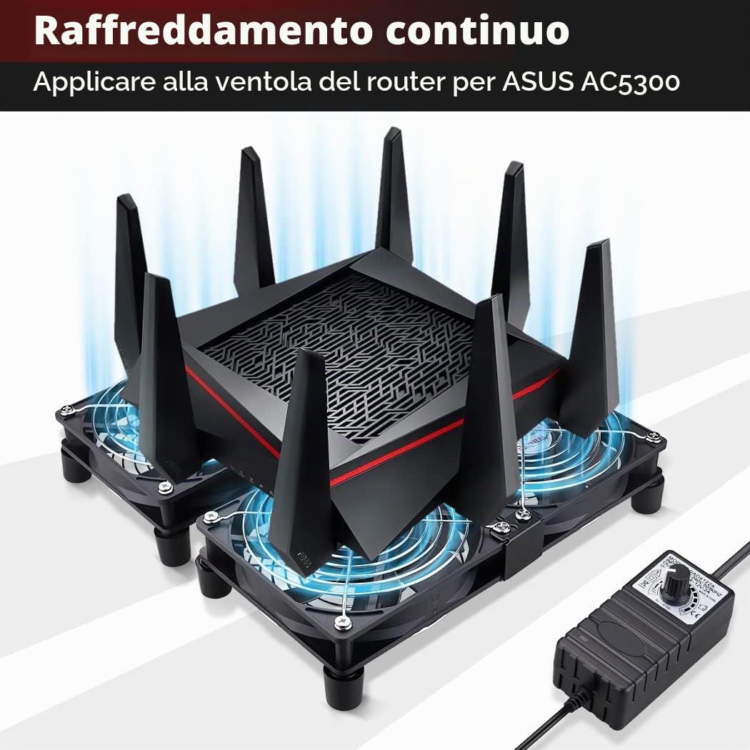 Wathai 4 ventole da 120 mm per server rack GPU Mining Rig con regolatore di velocità da 220 – 240 V e flusso d'aria elevato per il raffreddamento fai da te, armadi AV, TV, router, amplificatori audio