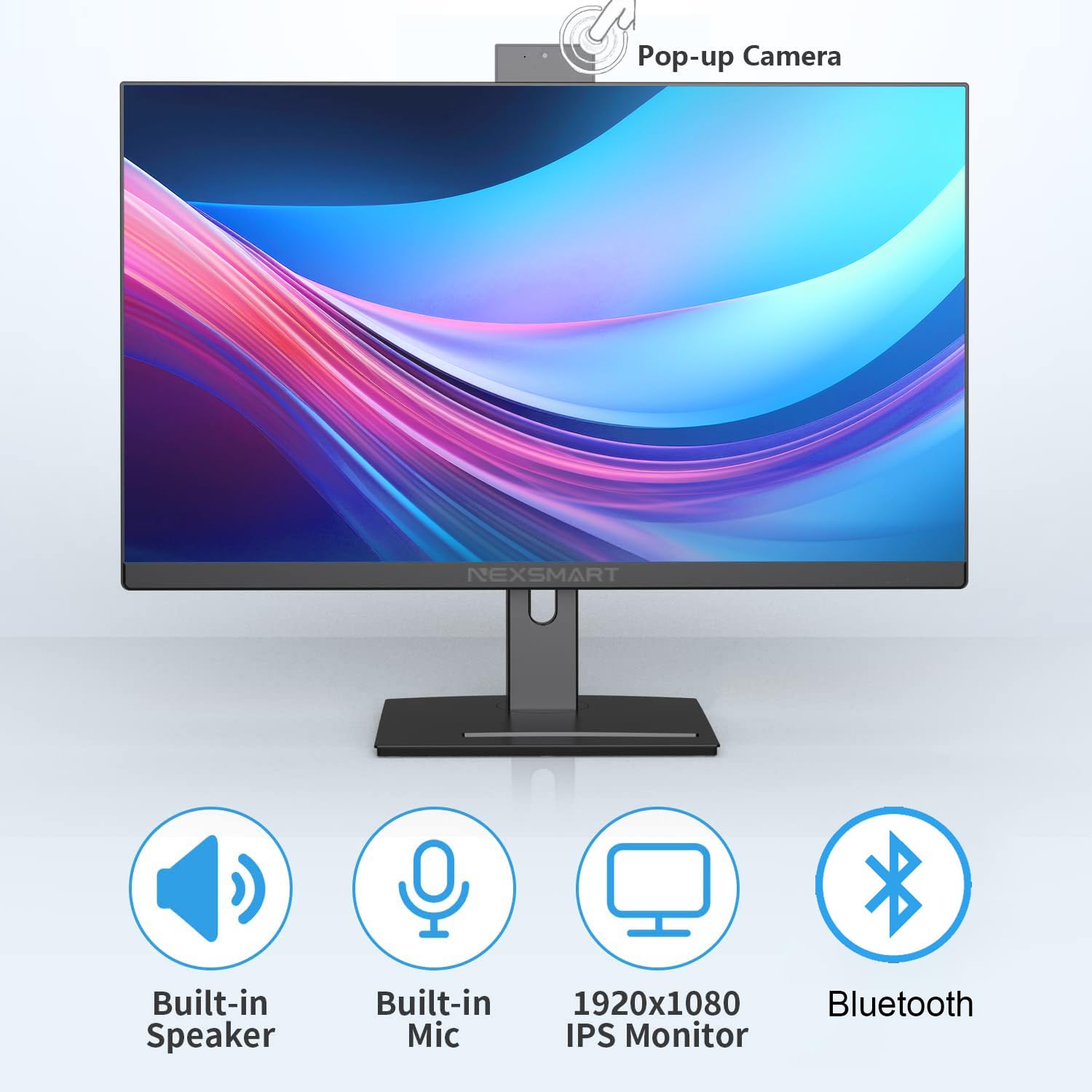 DREAMFYRE Computer All-in-One 27 Pollici Core i7 (fino a 3.20 GHz), All-in-One PC Schermo Rotante 512 GB SSD 16 GB RAM con Webcam Frontale, Supporta Wi-Fi Doppia Banda 2.4G/5.2G Bluetooth 4.2, Nero