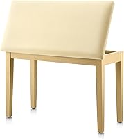 Vista 1 de Donner Banco de piano dúo con almacenamiento, banco de teclado de madera maciza, taburete, silla, asiento con libro de piano, acolchado con esponjas