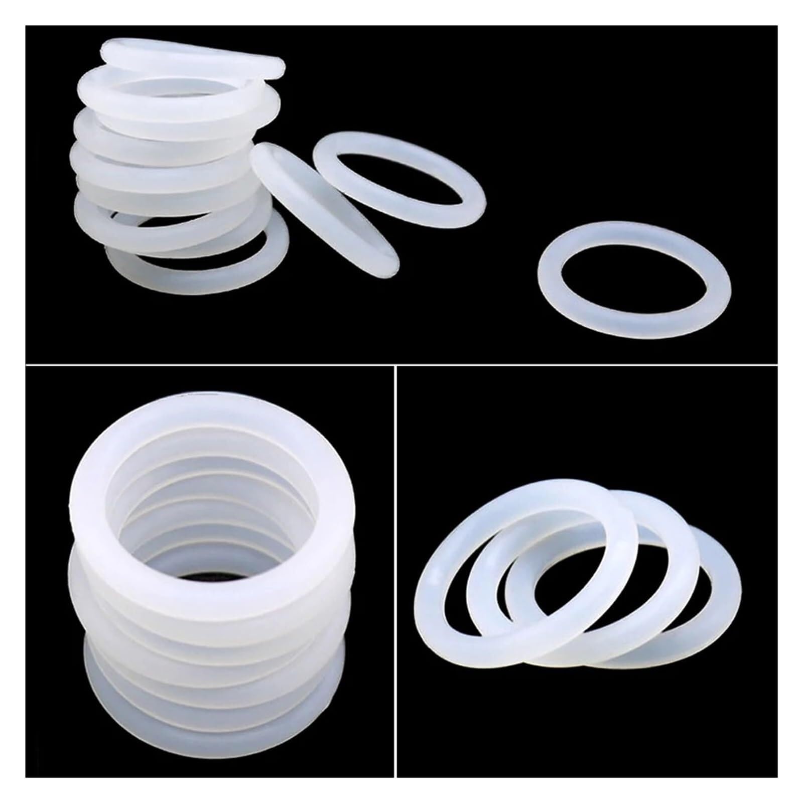 Matériel 10 pièces joint d'étanchéité en silicone blanc CS 2,4 mm OD 8-60 mm joint torique en caoutchouc de silicone de qualité alimentaire VMQ isolé rondelle d'étanchéité étanche rondelle d'emballage