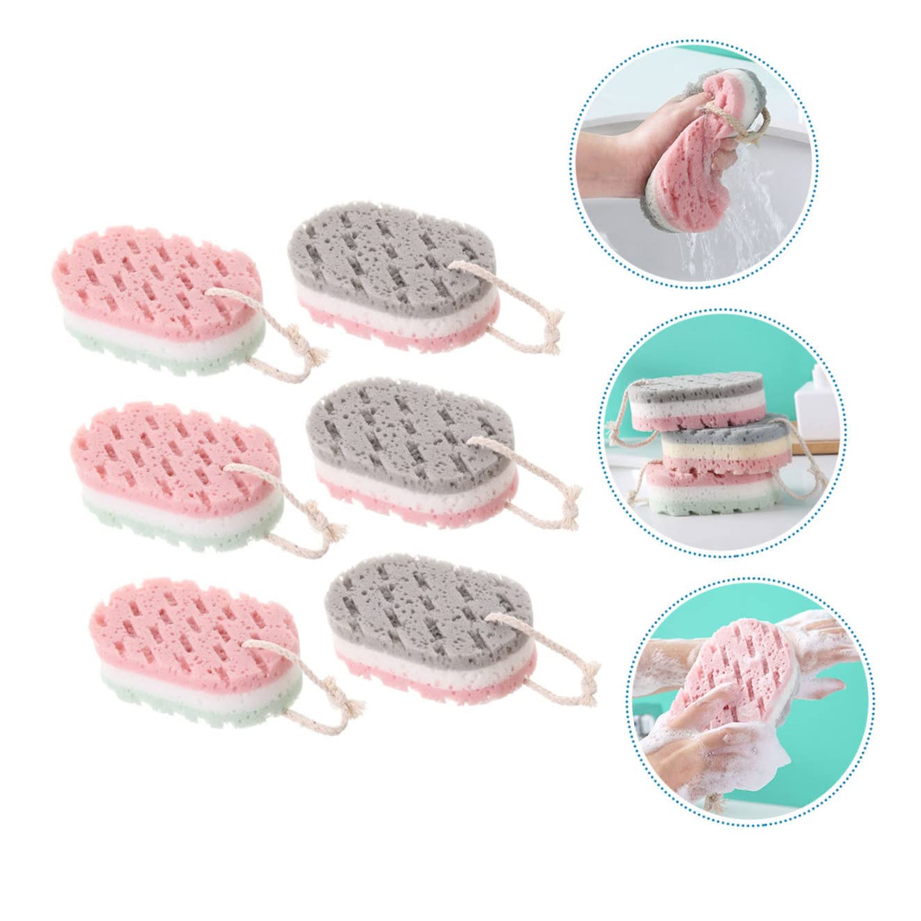minkissy 30piezas Esponja De Baño Exfoliante Herramienta De Limpieza Corporal Para Esponja y Duradera Para Masaje y Exfoliación De Piel Para Adultos y