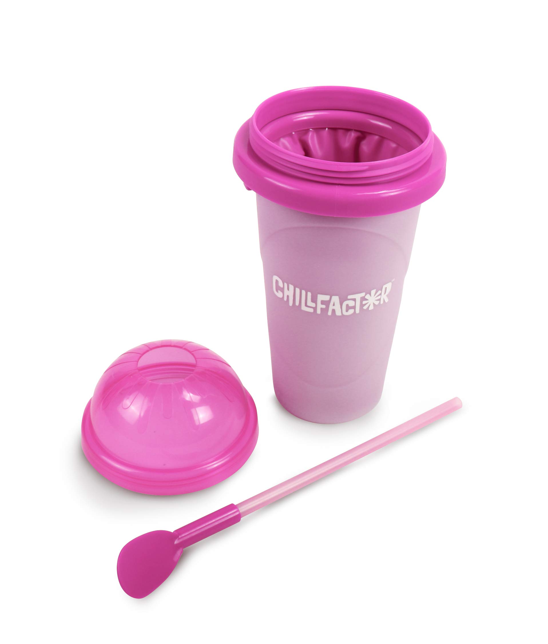 Frigo bicchieri Slushy Maker Chill Factor | Bicchieri per gelato istantaneo con cannuccia cucchiaino | Ice cream maker per granita frozen lampone