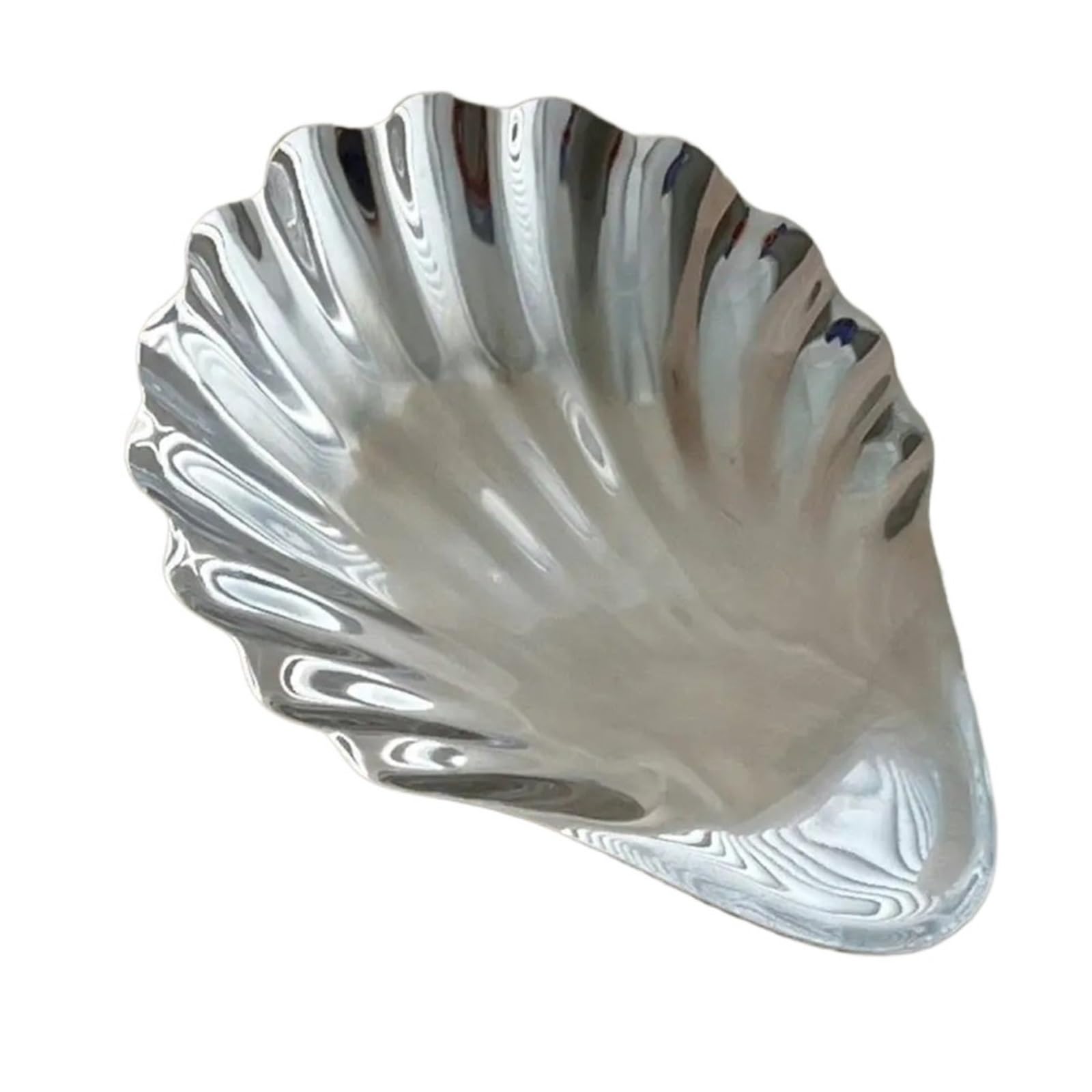 ZHSOAO Shell Shape Stainless Steel Dish Plate Metal Cheese Tableware Storage Jewelry Table Decoration for Jewelry(Shell plate)