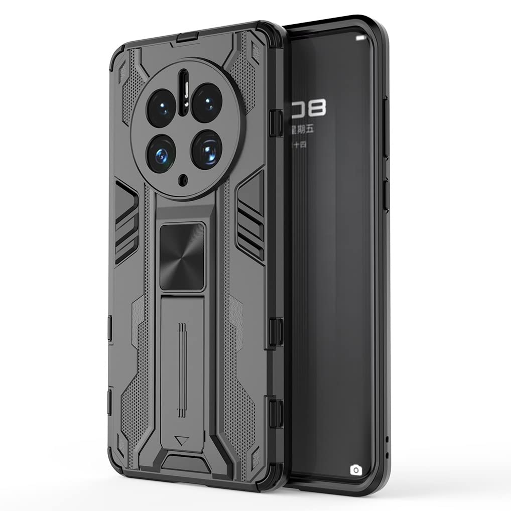 SEAHAI Cover Per Huawei Mate 50 Pro – Custodia Paraurti Anti-Caduta Militare, Con Supporto Pieghevole Nascosto, Verde, TPU + PC - 3