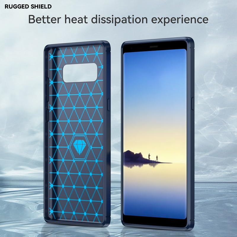 Image of Hybrid Carbon Fiber Back Case for Samsung Galaxy Note 8 (Blue)