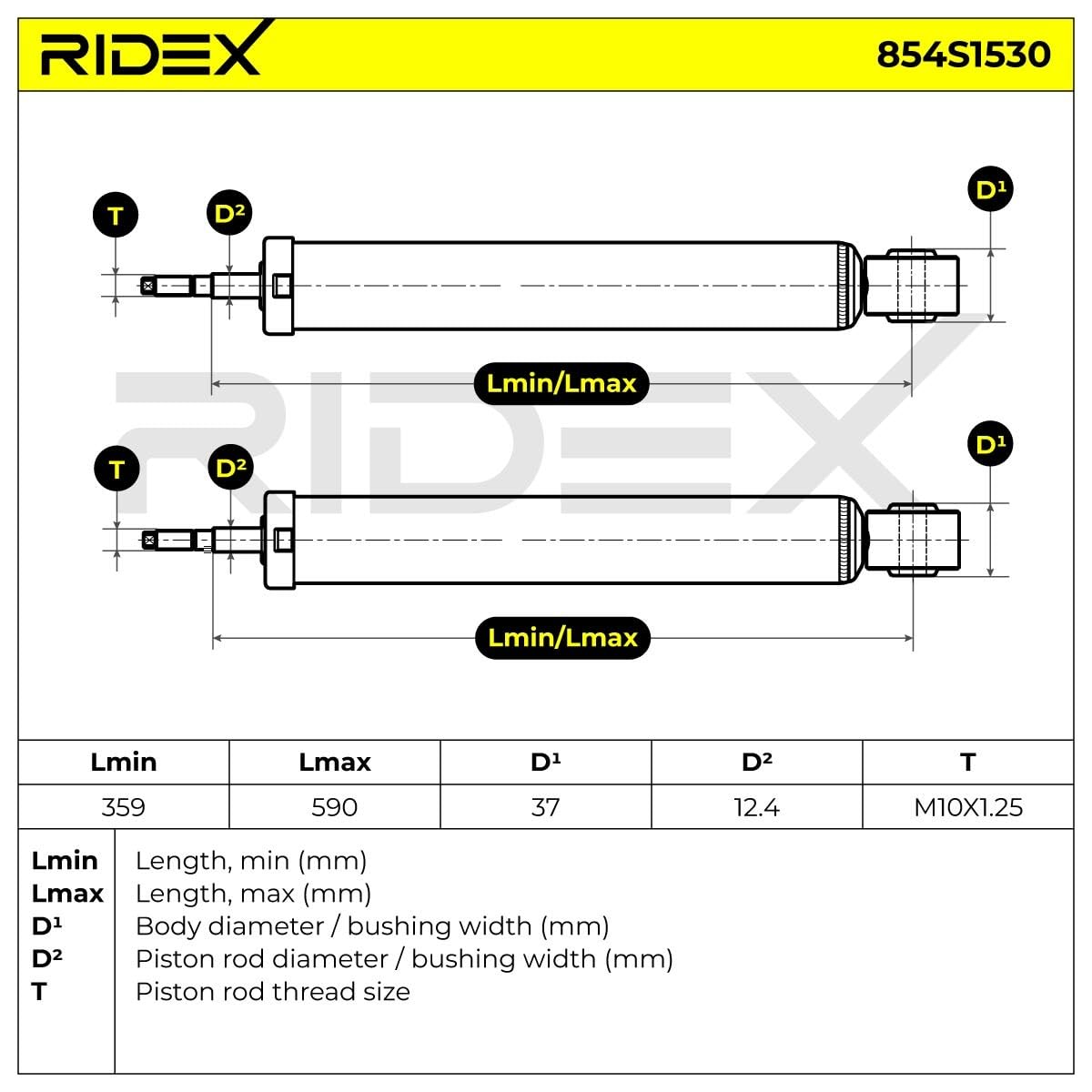 RIDEX 854S1530 2x Ammortizzatore Posteriore Compatibilità con VW Golf 6 5K1
