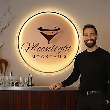 Custom Logo Business Neon Sign, Personalized Backlit Illuminated Sign for Business, Metal Floating Logo Signs for Wall Decor Store Beauty Salon Nail Hair Studio