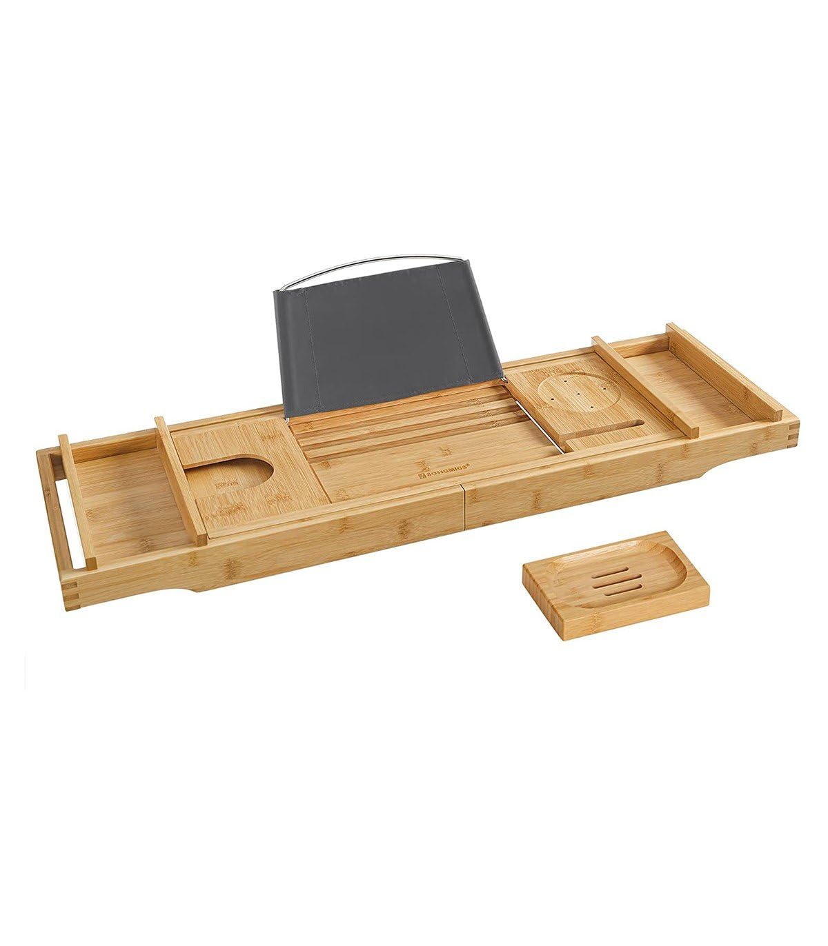 Étagère de baignoire extensible bambou anti-glissement accessoires