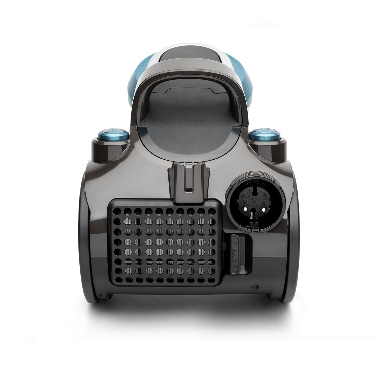 H.Koenig STC62 Aspirador Ciclónico sin Bolsa, Silencioso, Potente 850 W, Capacidad 2.5L, Compacto y Ligero para Suelos Duros, Tejidos y alfombras, Filtro HEPA12, Azul