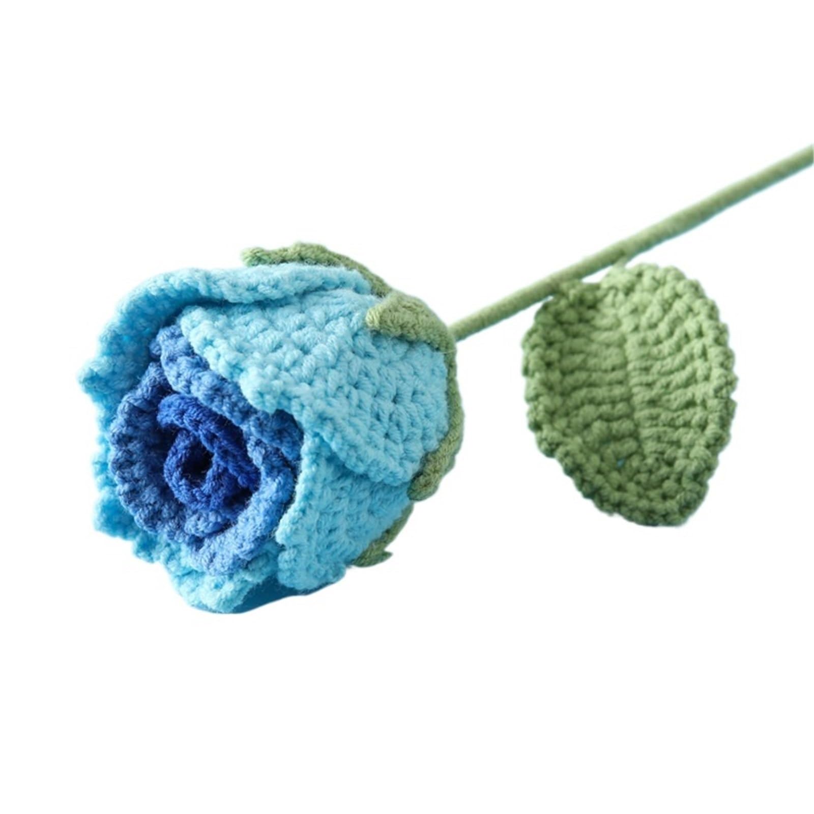 ZHSOAO Wedding Crochet Bouquet Creative Knitted Rose Flower Praty Home Decor for Weddings Birthdays(Color7)