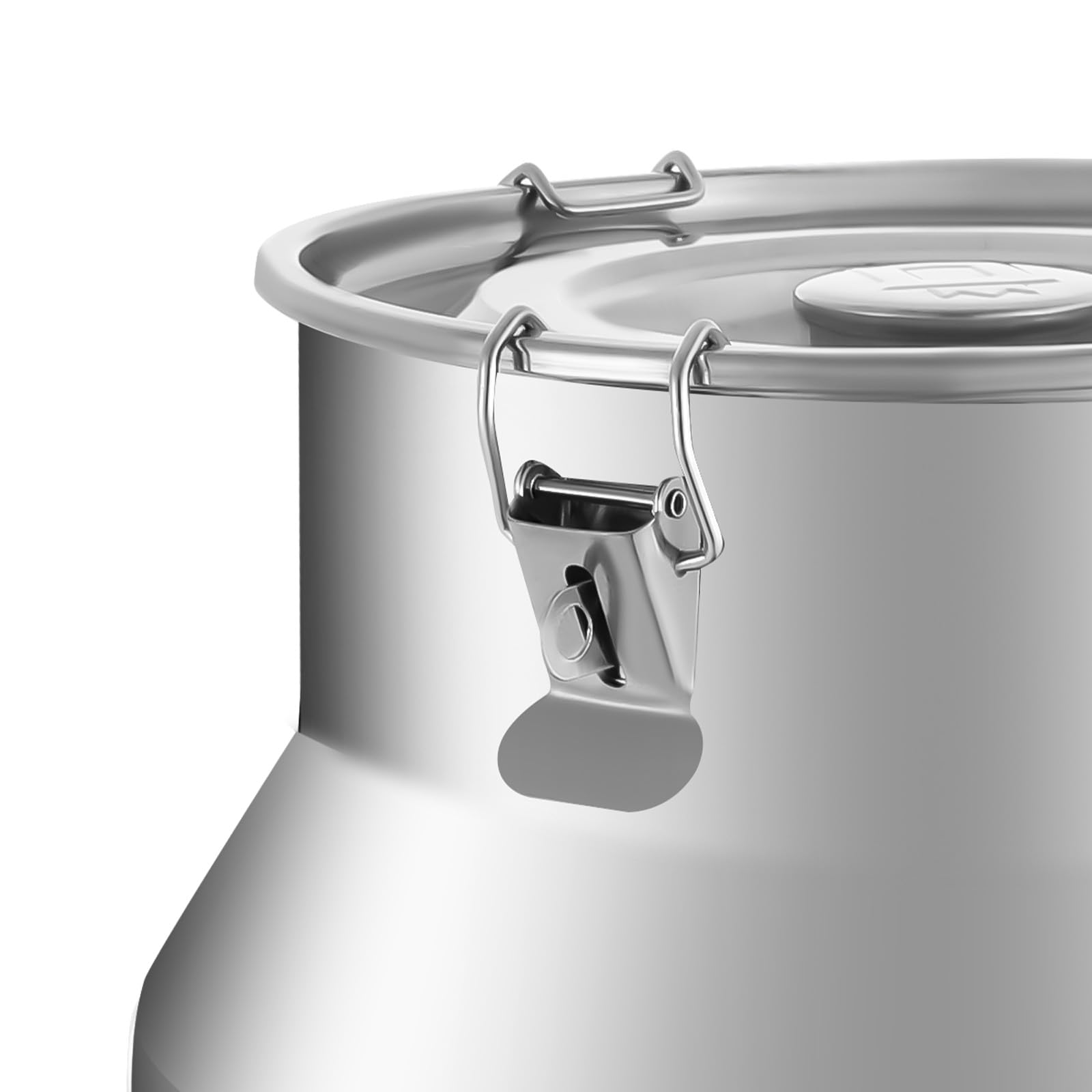 Milchkanne Edelstahl Milchkännchen mit Deckel 28L mit Versiegeltem Deckel und Spannverschluss Milchkanne Barista, Molkerei Milch Kanne zum Transport oder zur Aufbewahrung