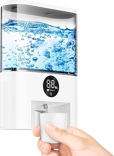 MerKioo Dispensador automático de enjuague bucal sin contacto, dispensador de enjuague bucal recargable de 17.60 onzas con 4 niveles de dispensación