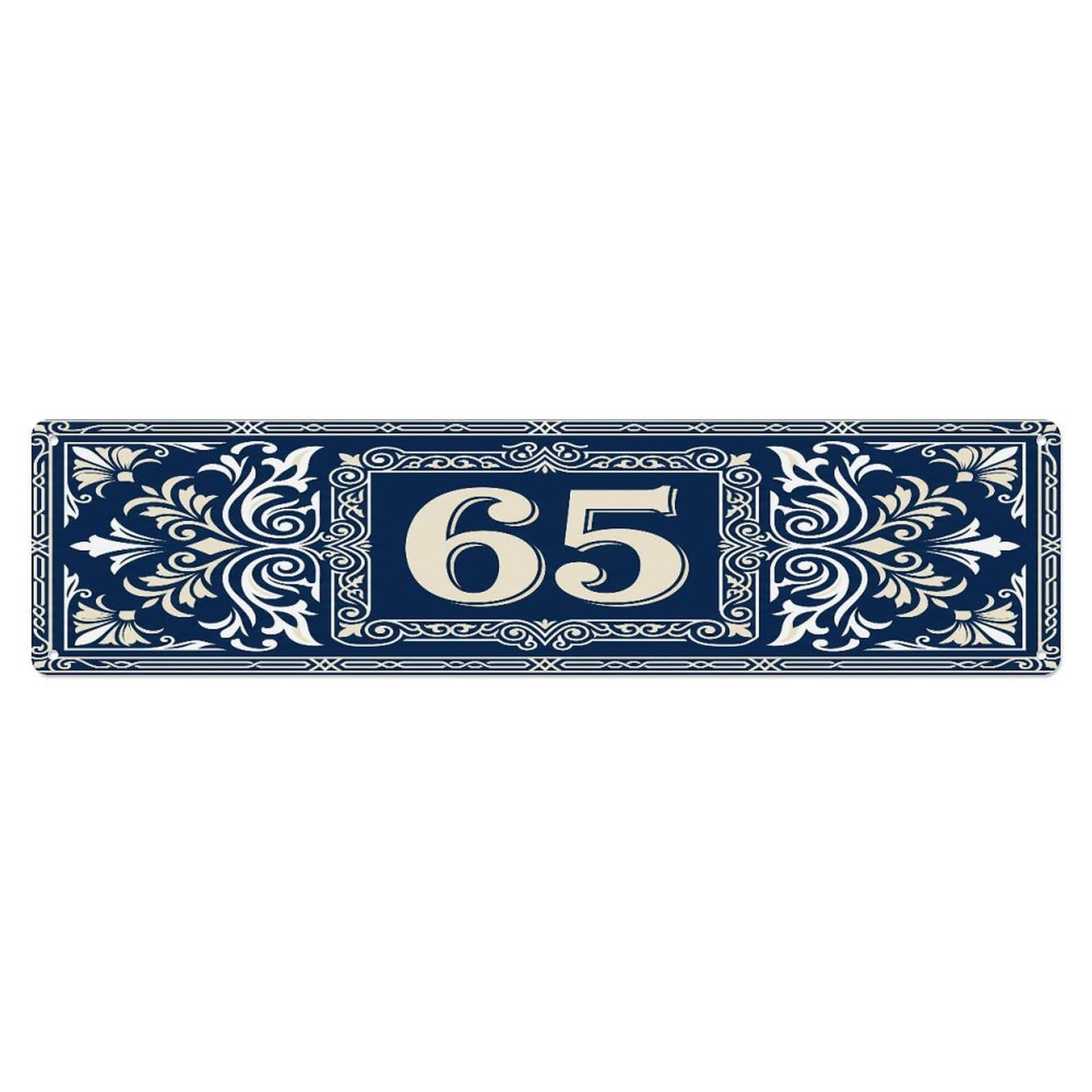 Fqcyn Style Metal Tin Sign Vintage House Door Number 65