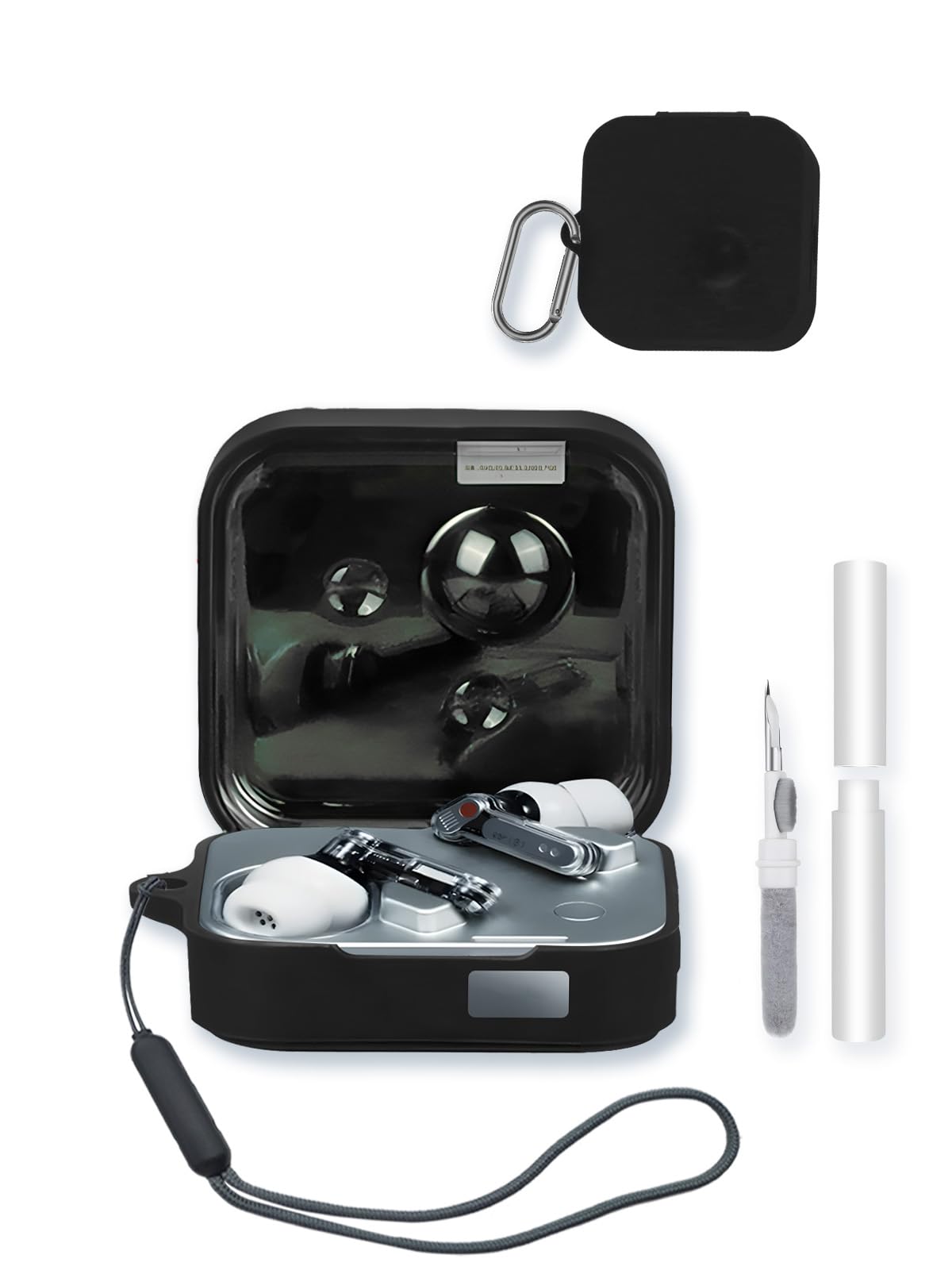 Nothing Ear (3) ブラック　シリコンケース付き Amazon.com: Case for Nothing Ear3 True Wireless Earbuds,Soft