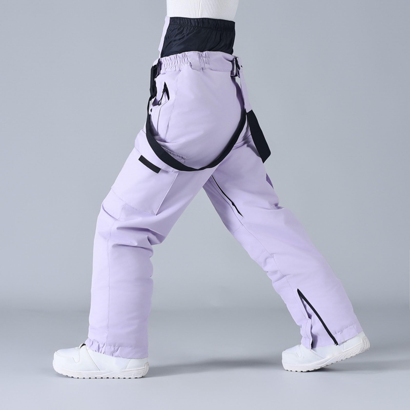 Generisch Herren Skihose Winddicht Winter Outdoor Sportkomfort Hose Mit Doppeltaschen Einfarbig Verdickt Warm