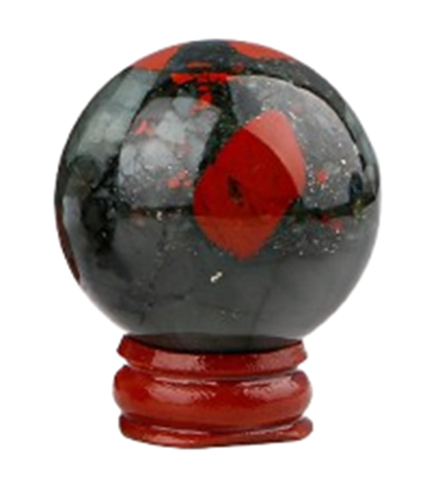 YLQUXEUV African Bloodstone Gemstone Ball Sculpture Polished Crystal Figurine Feng Shui Divination Aura Home Desk Decor,5~6cm