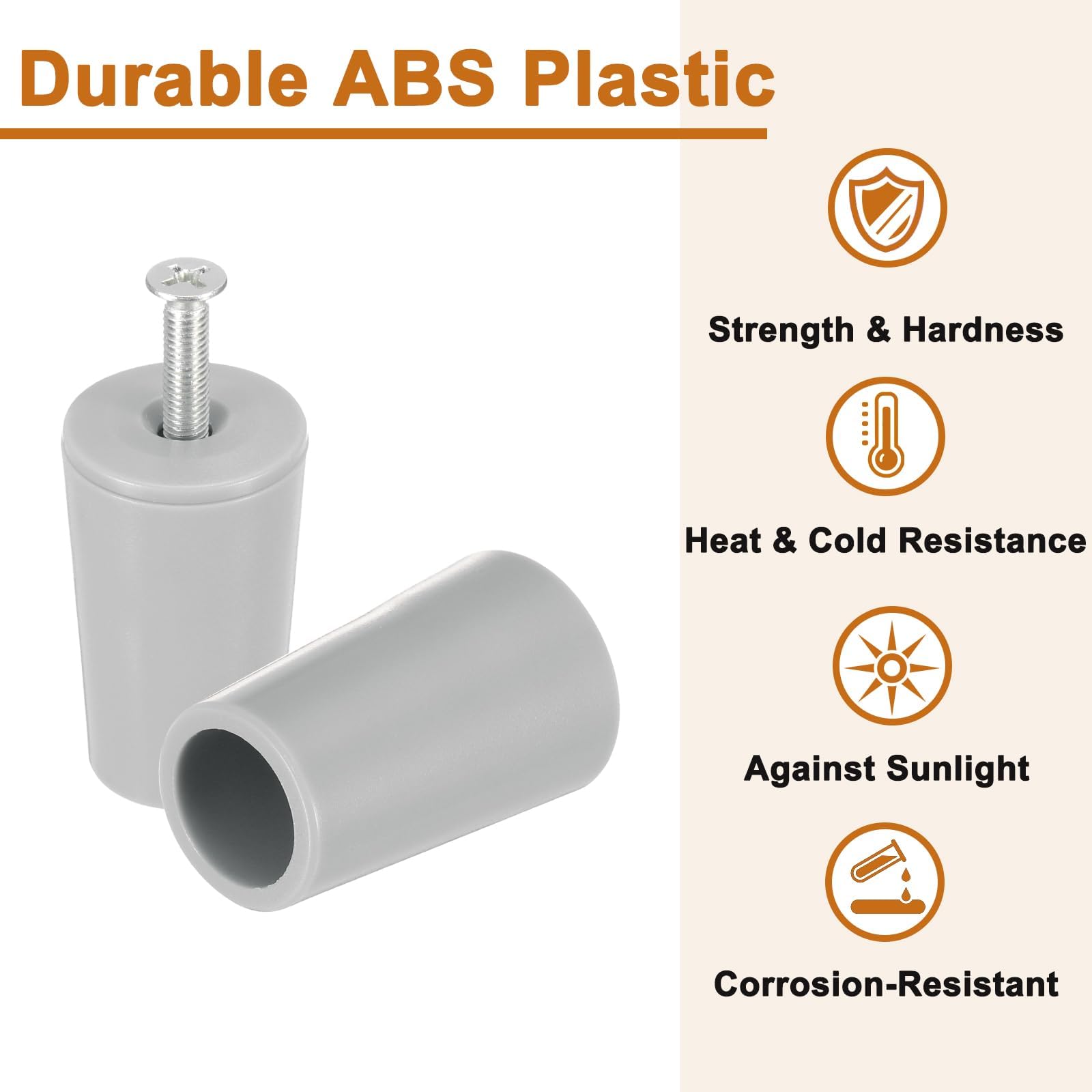 Tope De Tope Para Persianas, 60 Mm, Gris, 4 Unidades