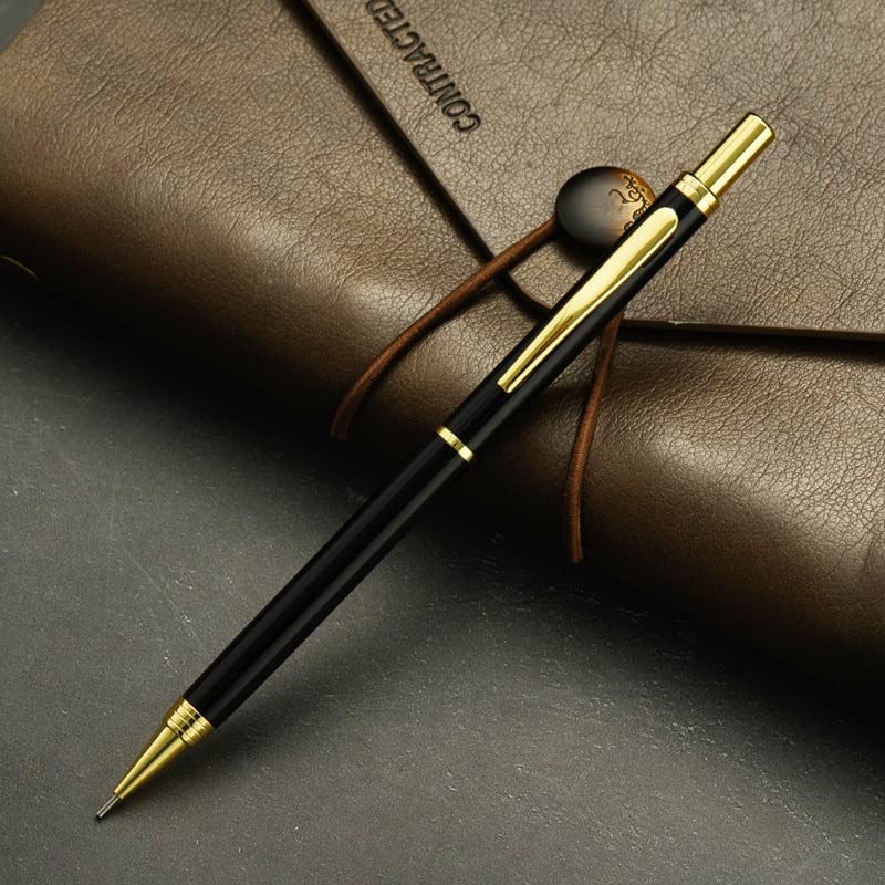 Druckbleistifte, 1 Stück, Druckbleistift, Metall, 0,5 mm, für Schüler, zum Zeichnen, Vermessen und für Büroarbeiten (Schwarz)