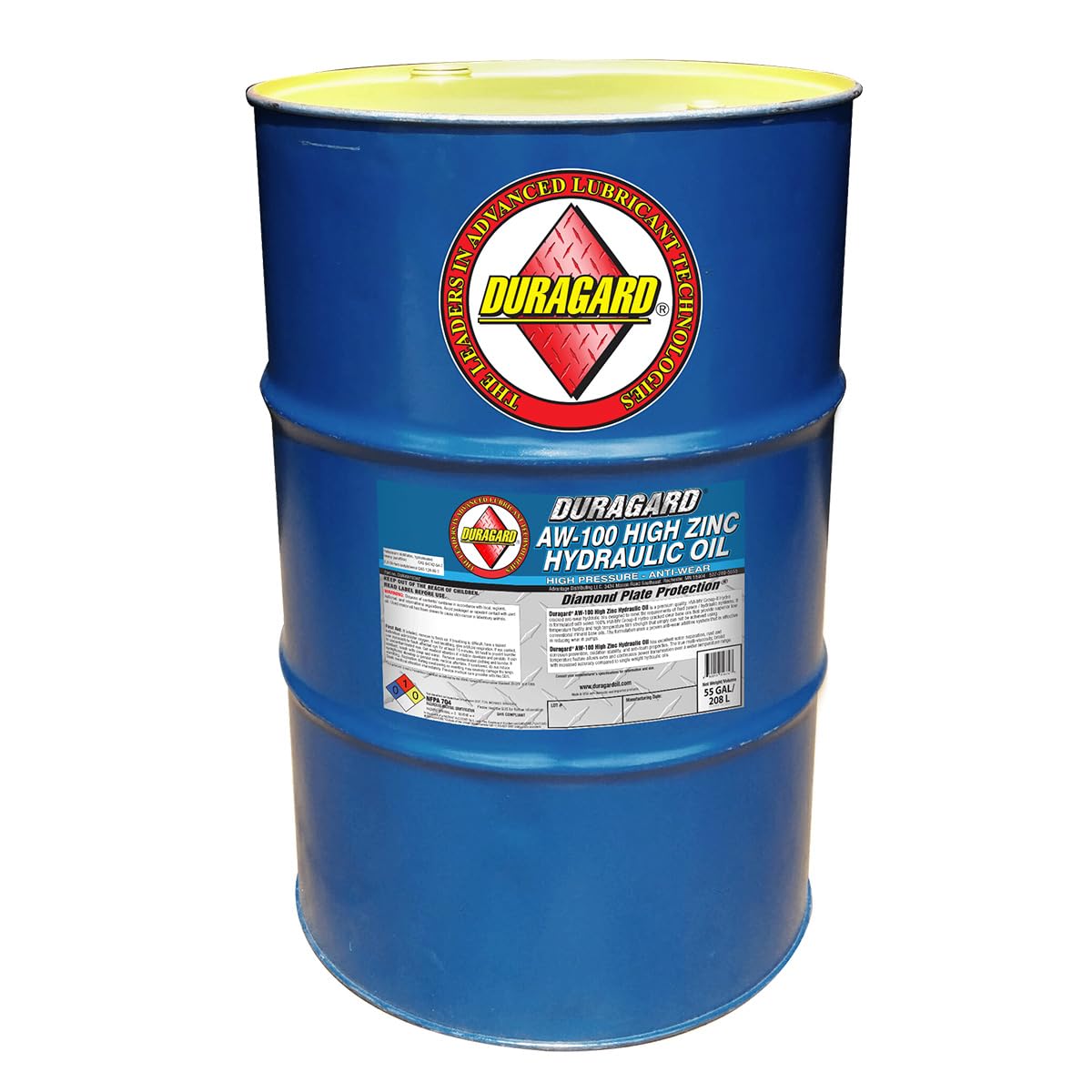 Duragard AW100 Premium High Zinc HVI Hydraulic Oil - 55 Gallon Drum (DTE 27, TELLUS S2 MX 100, Rando HD 100 Replacement)