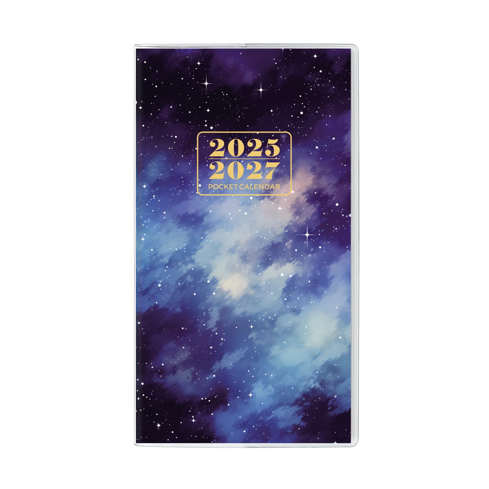 Pocket Calendar 2026-2027, Purse Monthly Planner, Runs from January 2026 Until December 2027, 3.7" x 6.7", Pocket Calendar with Star PVC Cover for