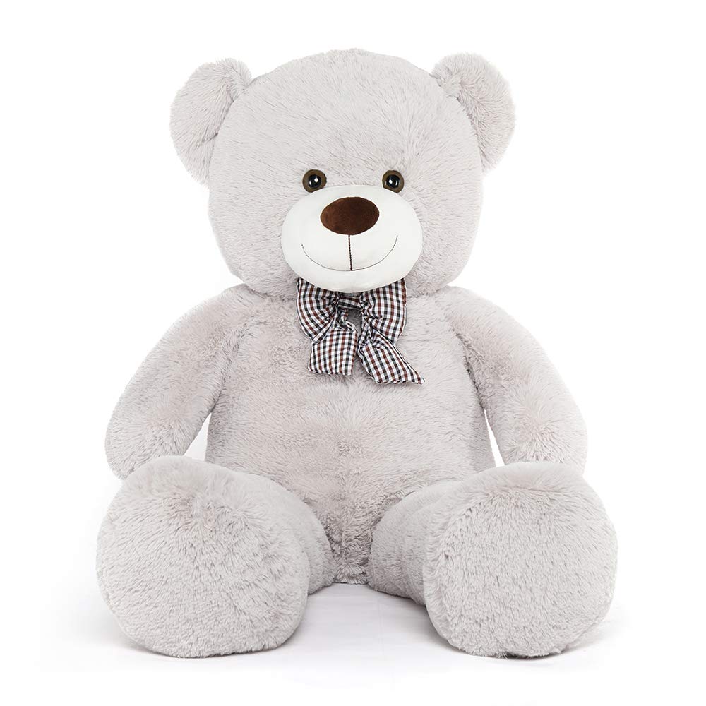 MorisMosGiant Teddy Bear Stuffed Animals, Big Teddy Bear Plush Toy for Girlfriend Girls Christmas Valentine's Day Birthday (Light Gray, 47 Inches)