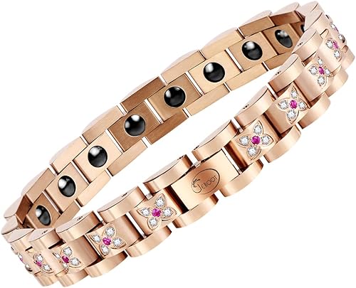 Miniatura 7 de JEROOT Pulseras magnéticas ultra fuertes, pulsera para mujeres y hombres, 3500-6000 imanes de neodimio Gauss, terapia de campo magnético, regalo de