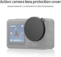 Vista 5 de Cubierta de silicona para cámara Tapa de lente Juego de película templada Cámara deportiva Funda protectora Accesorios para DJI Action 5pro/4/3