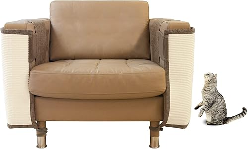 Oroonoko Color marrón gato Scratch muebles protector con sisal natural para proteger sofá sofá silla muebles izquierdo+derecho