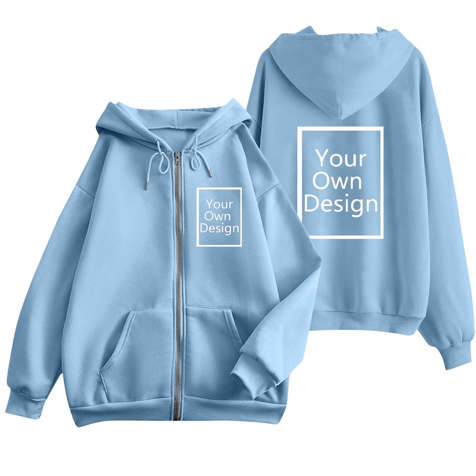 Custom Jackets Design Your Own Full Zipper Hooded Sweatshirt Custom Sweatshirt T Shirts Add Your Own Text or Picture