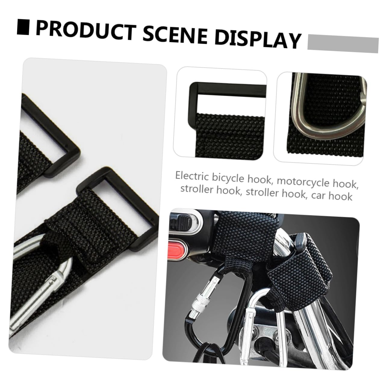 SUPVOX 2pcs Hanger Bags Shopping Hook Stroller Clip Stroller Organizer Mummy Bag Holder Buggy Carabiner Metal Carabiner Pushchair Carabiner Aluminum Alloy Silver