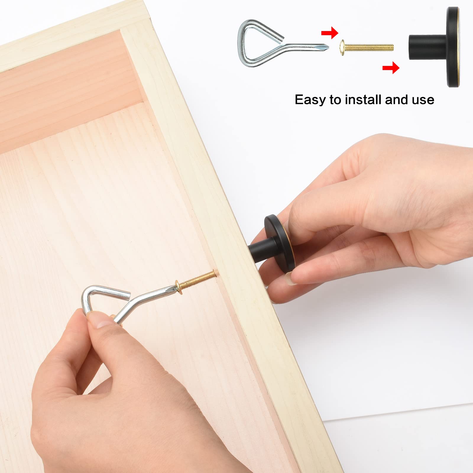 Drado Furniture Knobs 4 Pieces Brass Cabinet Knobs Round