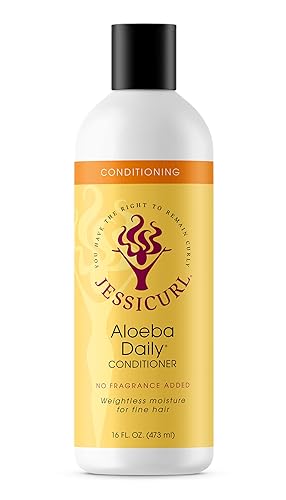 Jessicurl, Aloeba Daily Conditioner for Curly Hair, Leave in Conditioner and Hair Detangler for Fine Hair