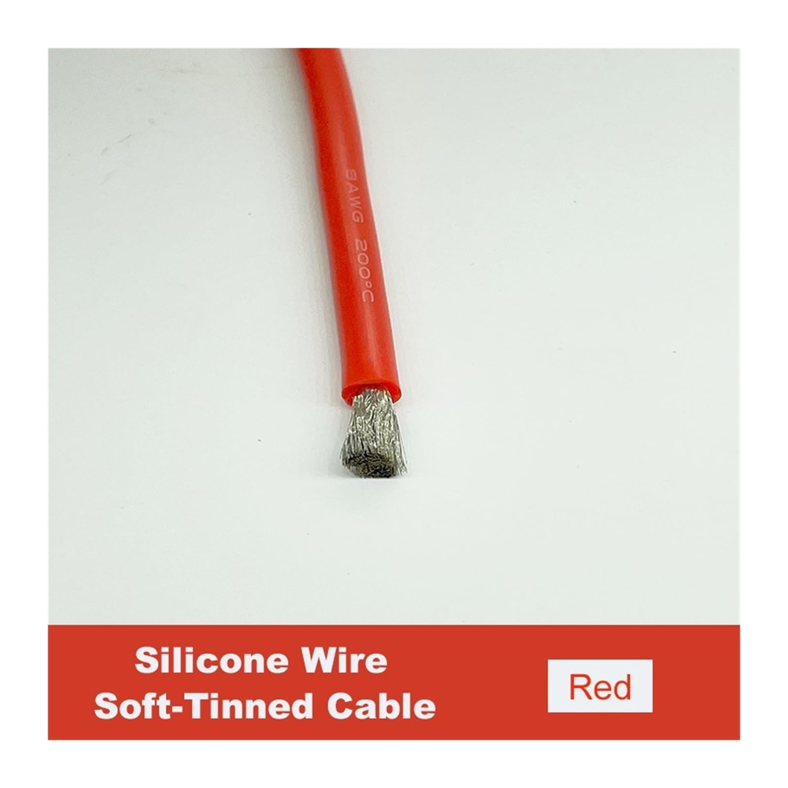 Zestaw kabli połączeniowych do falownika — 8/6/4/2 AWG, miedź cynowana, żaroodporne, elastyczne, 600 V(R-B,78.7IN 4AWGx25square)
