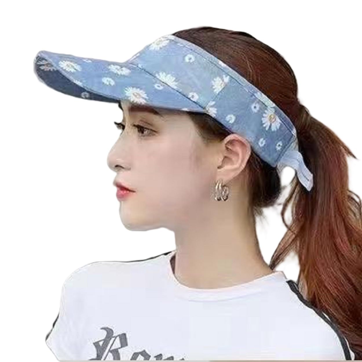 zacharias Women's Cotton Floral Printed Visor Cap 25sfv-01 (Light-Blue_Free Size) (Pack of 1)-picture-26