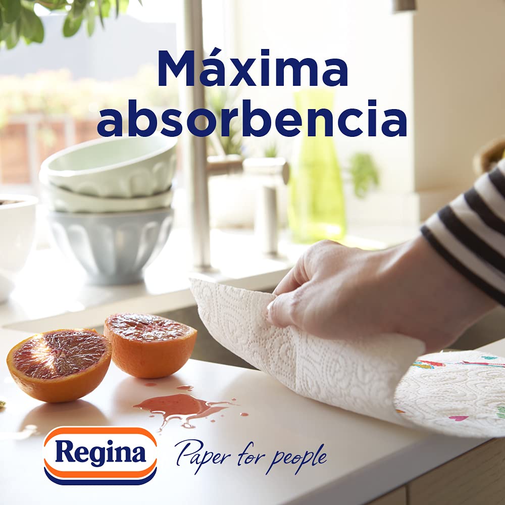 Regina Di Cuori Carta Cucina 24 Rotoli 85 Fogli 3 Strati Massima Assorbenza 65 g
