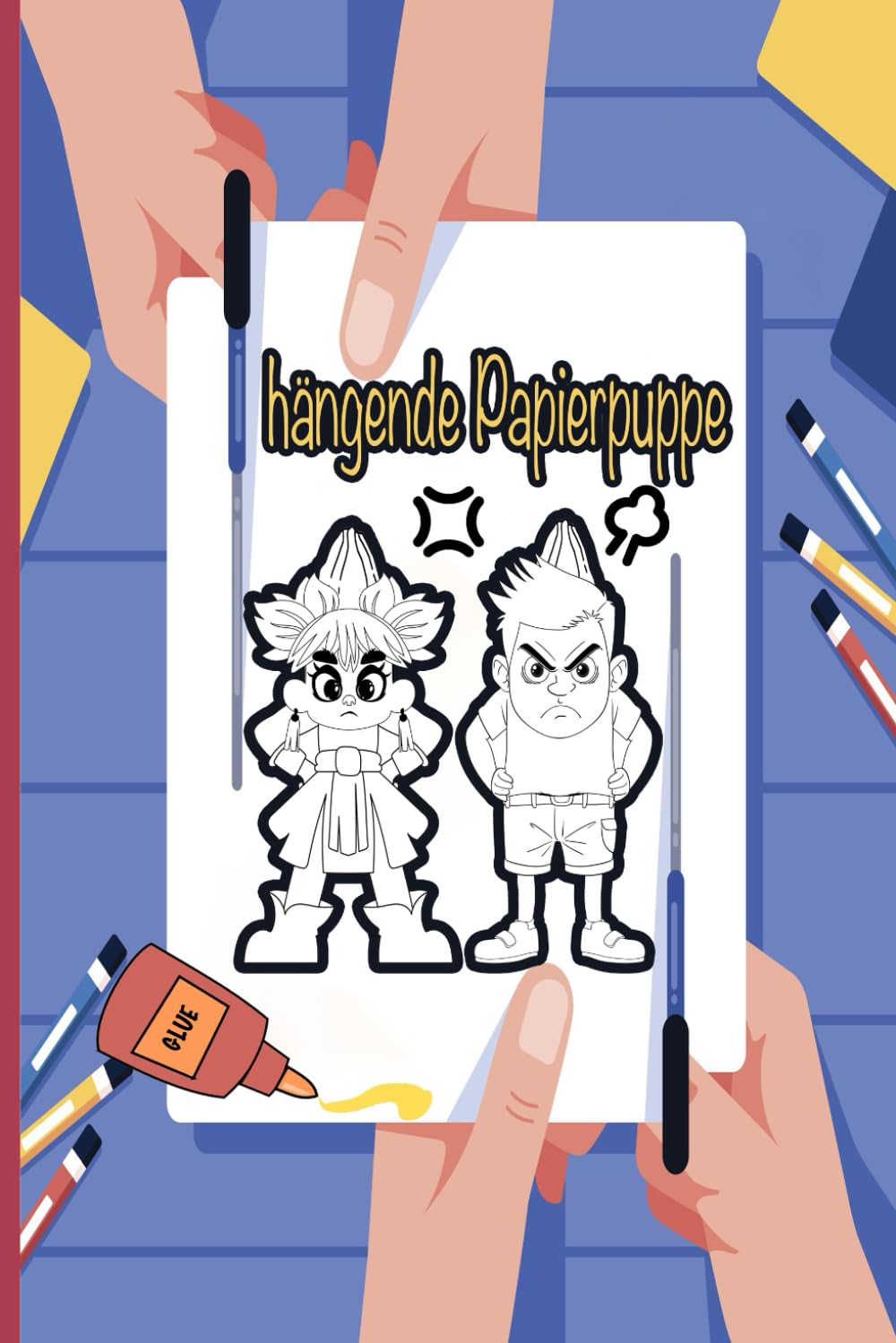hängende Papierpuppe: Über 15 Papierpuppen zum Ausmalen, Ausschneiden und Zusammenbauen – Ein kreatives Bastelbuch für Kinder zum Kombinieren und Gestalten eigener Hängepapierpuppen