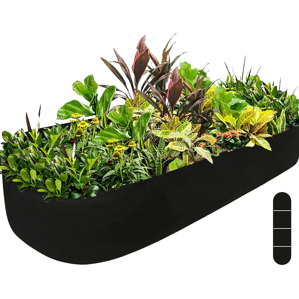 ikanboo Fabric Raised Garden Bed, Raised Planters for Outdoor Plants, Rectangle Garden Grow Bag for Herb Flower and Vegetables, 2 ft X 8 ft