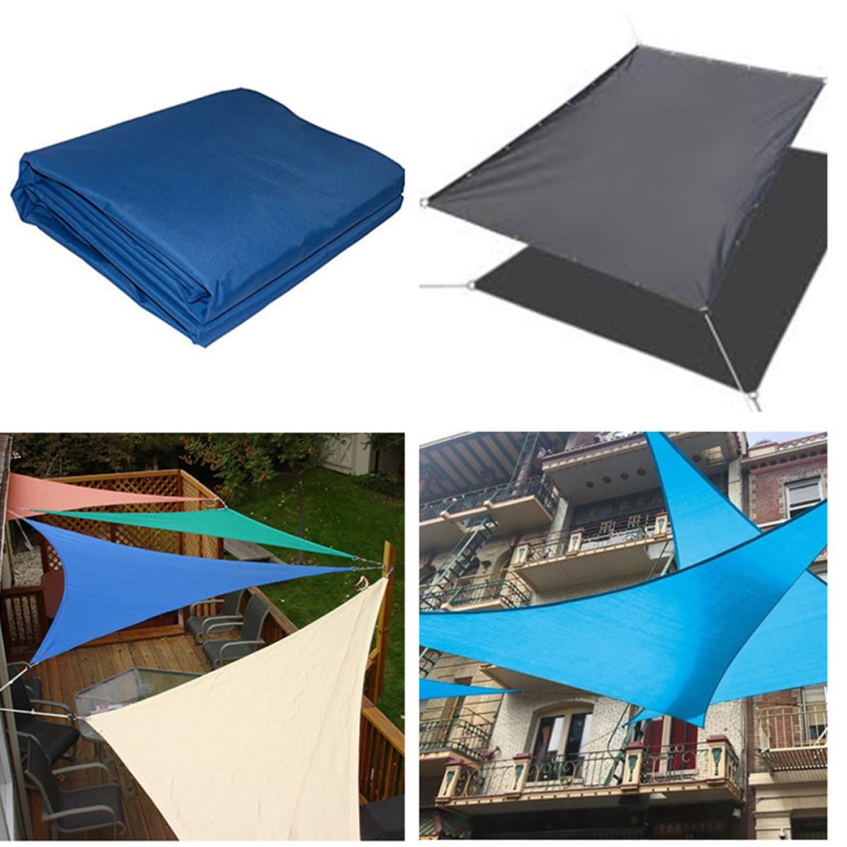 Vela de Sombra Cuadrilateral de Poliéster Protección UV para Jardín