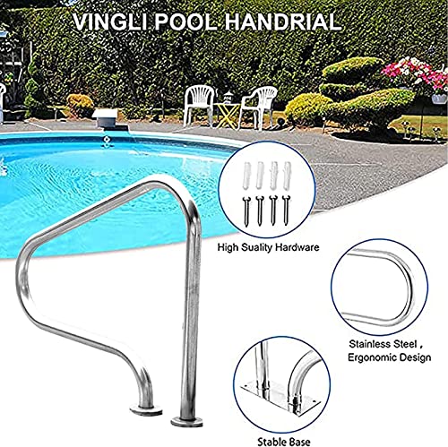 Barandilla para piscina de acero inoxidable con diseño curvo miniatura 3