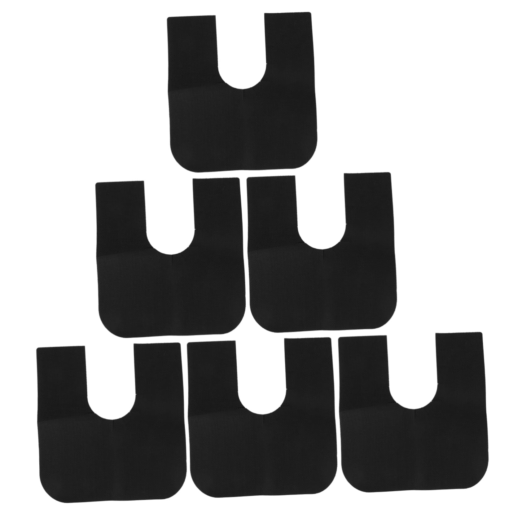 Tapis de toilette en U lot de 6 absorbants noirs en feutre et caoutchouc