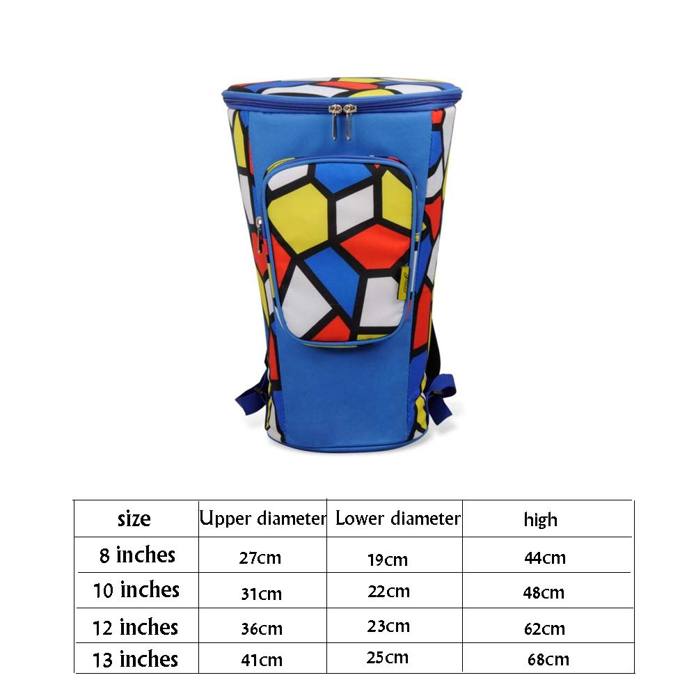 LEBEE Djembe Bag 10/12/13'' African Drum Djembe Carry Case Waterproof Shockproof Bag Backpack,C-13inches