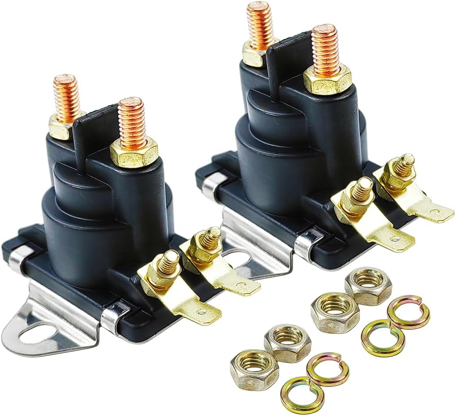 2PCS 12V Black Automatic Starter Solenoid, 80A, 2 Terminals, Sae J1171, Normally Open, Fit For Mercury Mariner Outboards Mercruiser Stern Drives