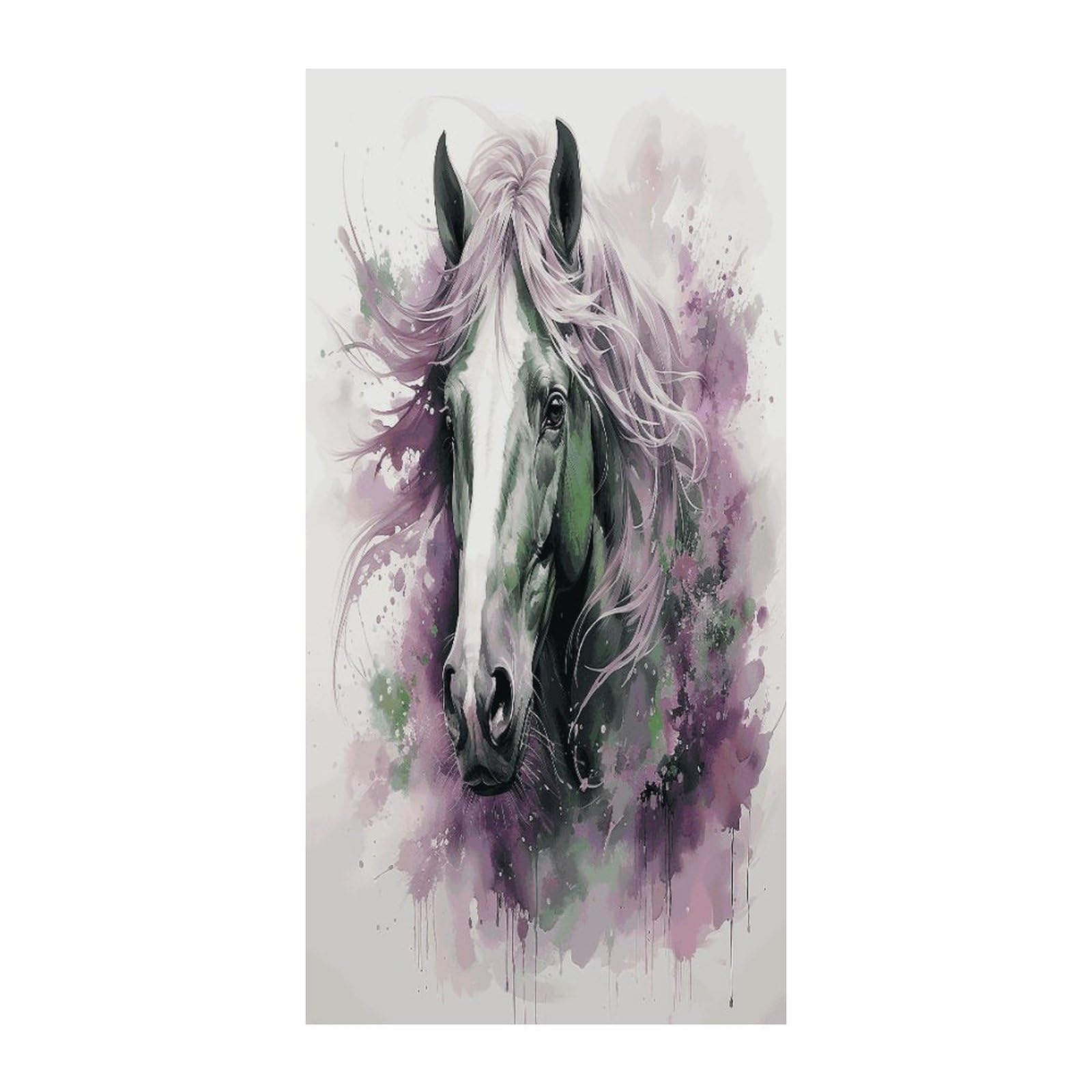Fekiloot Style Green Horse Door Curtain Room Divider Curtains