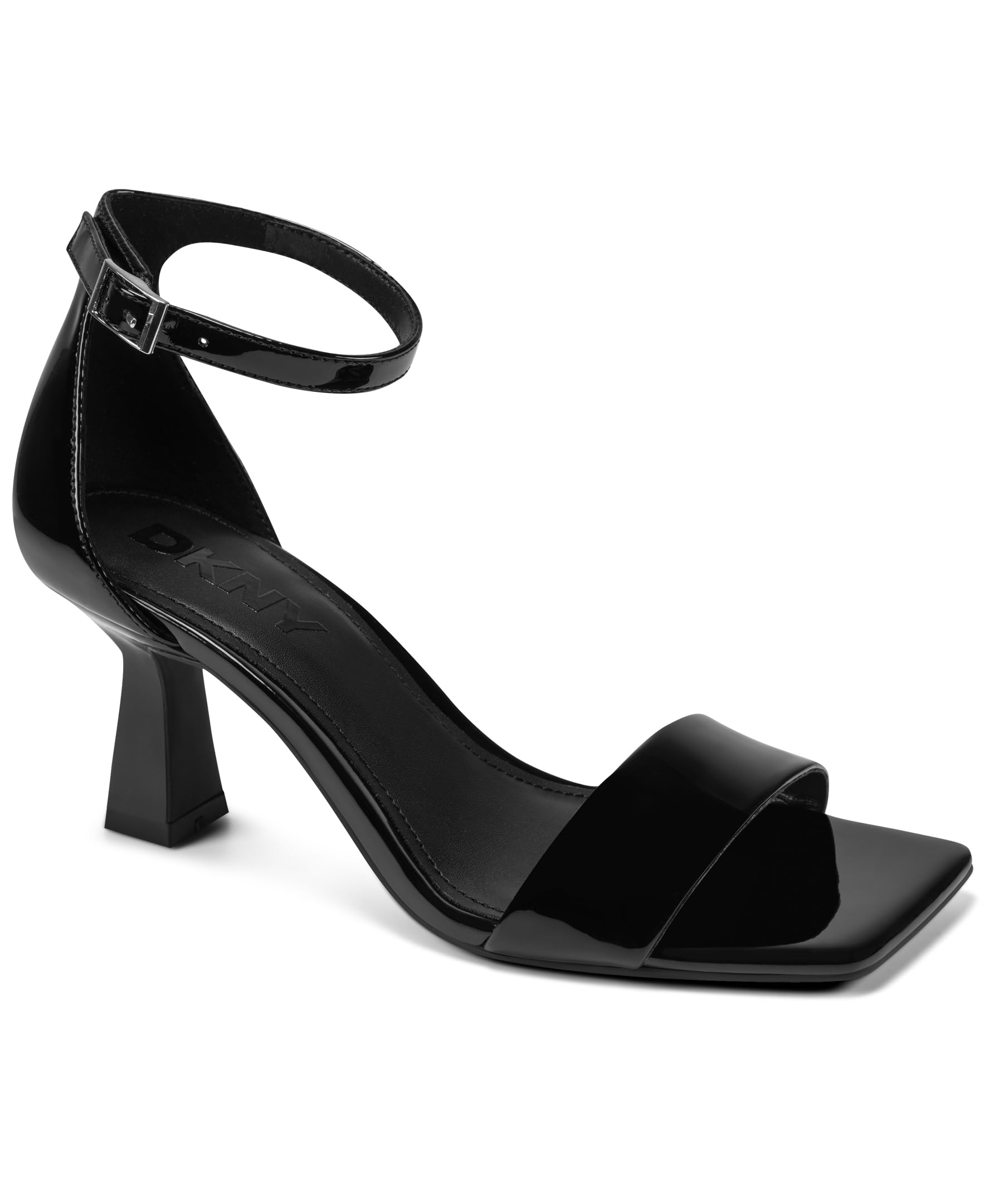 DKNY Women's KRAZZ-Ankle Strap 75 mm Heeled Sandal, Black, 38 EU