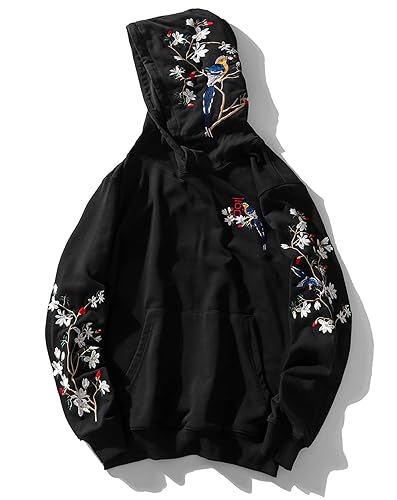 Niepce Inc Streetwear Men's Dragon Embroidered Heavyweight Graphic Hoodies