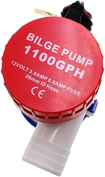 12V 1100GPH Electric Bilge Pump, 1-1/8 Inch