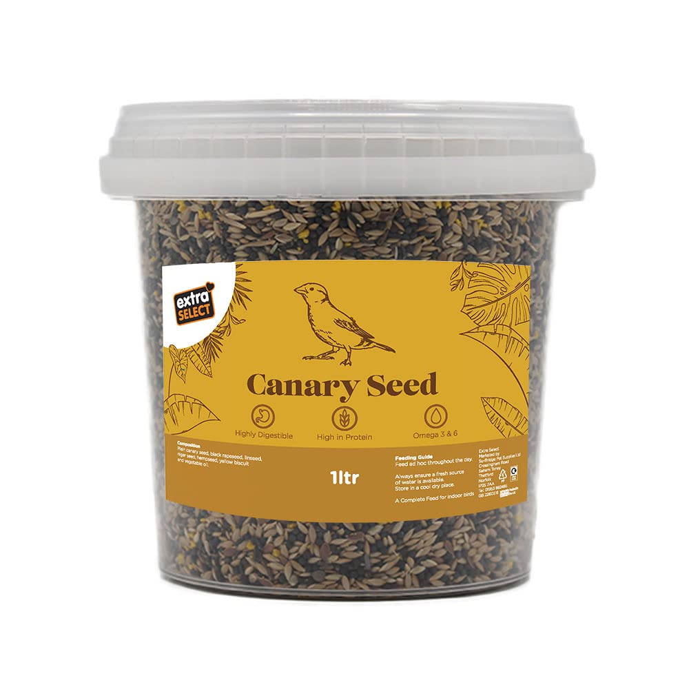Extra Select Indoor Bird Feed Mixed Canary Seed Bucket - 1L, 800g