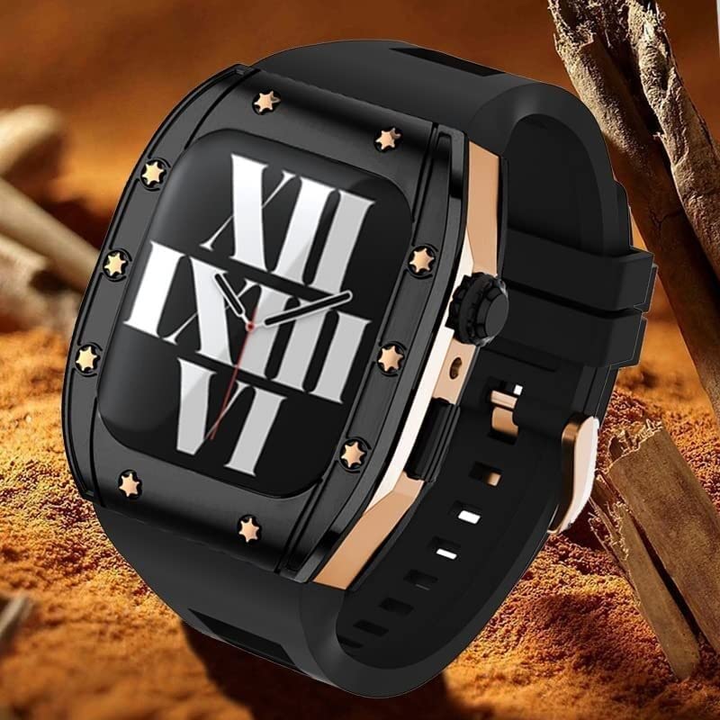 Kit de Modification Apple Watch 45mm 44mm Coîtier Métal Bracelet Silicone SCHIK - 3