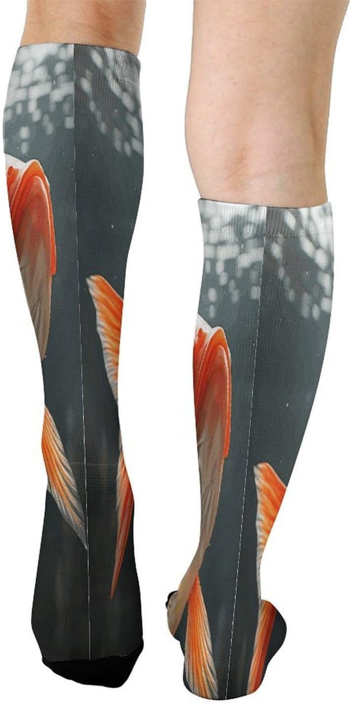 Real Fish Compression Sock Breathable Support Socks Lightweight Knee High Tube Socks for Women Men